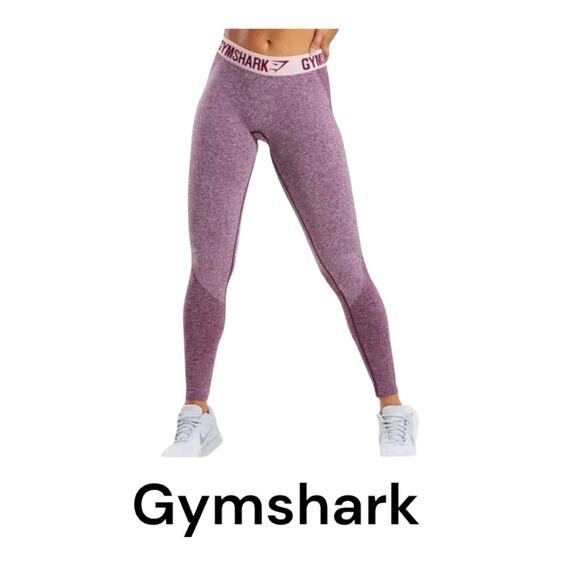 Gymshark womens small seamless leggings heathered pink purple booty lulu low ath - Picture 1 of 8